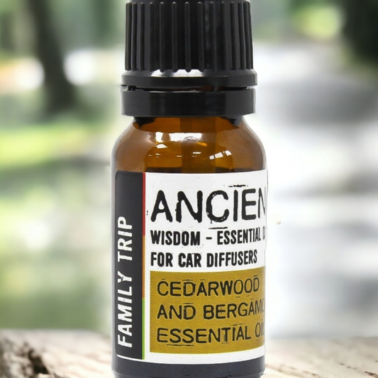 A beautiful blend of sweet, woody Cedarwood essential oil and citrus , fruity Bergamot essential oil may help you to reduce stress and increase alertness, both very useful on busy driving trips with your family and friends.