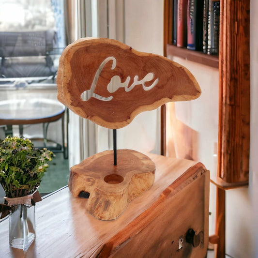 Candle Holder Sign - Love