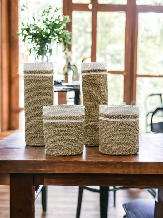 Seagrass Set - 2 Vase & 2 Bins