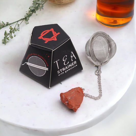Raw Crystal Gemstone Tea Strainer - Red Jasper