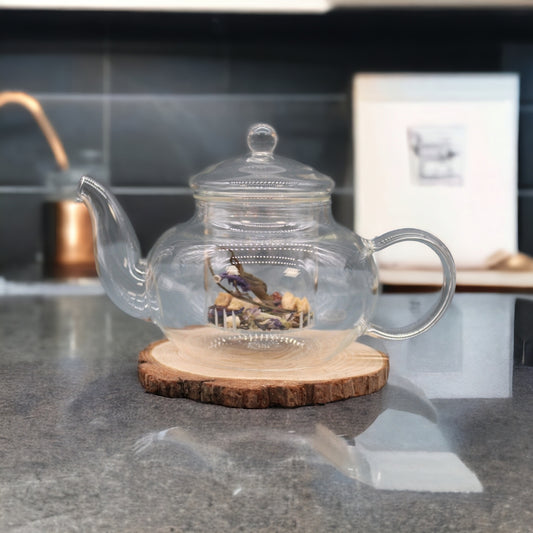 Glass Infuser Teapot - Round Pearl - 400ml